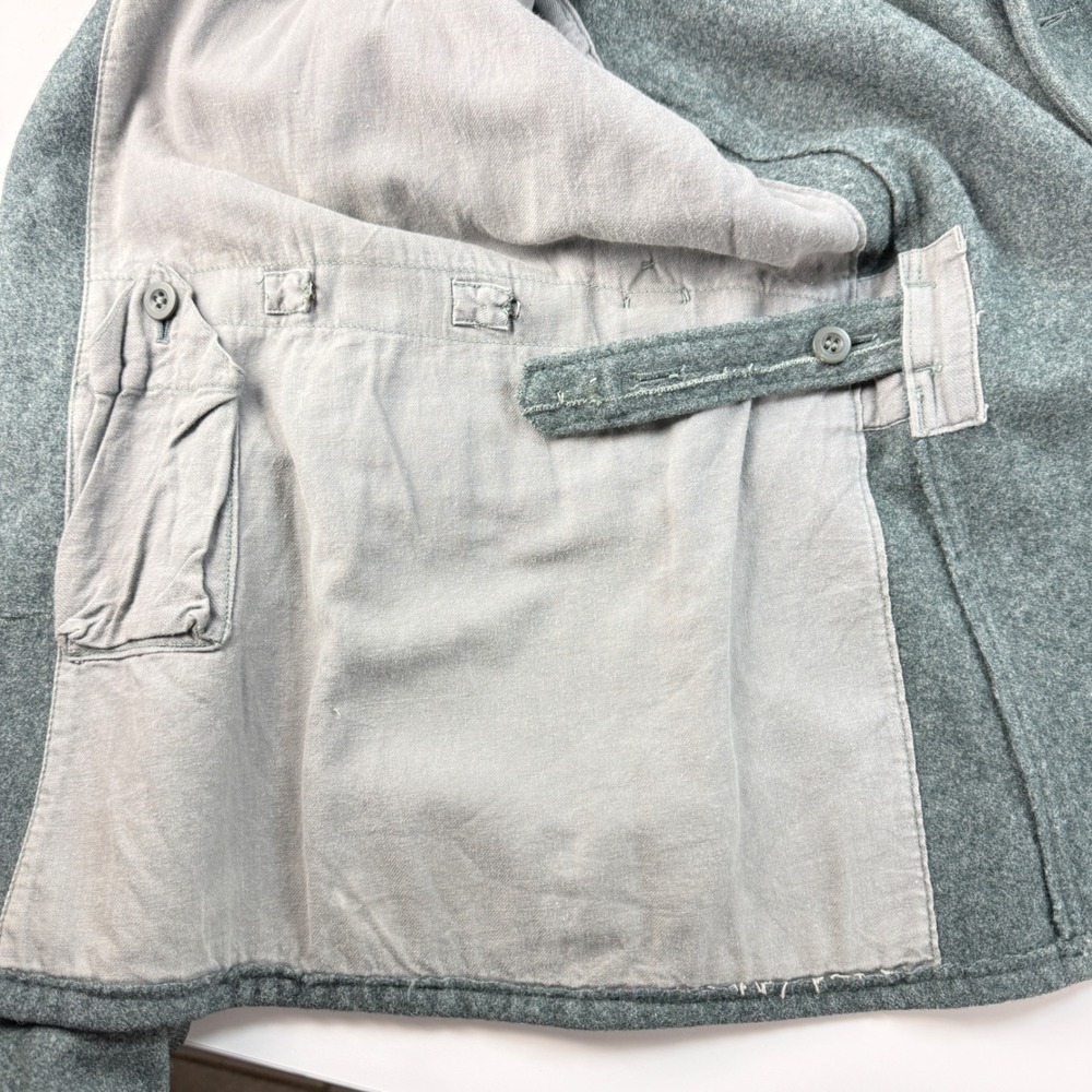 Vintage Swiss Military Wool Field Jacket Gray Green Cross Buttons Size 40 II/48 - Picture 11 of 17